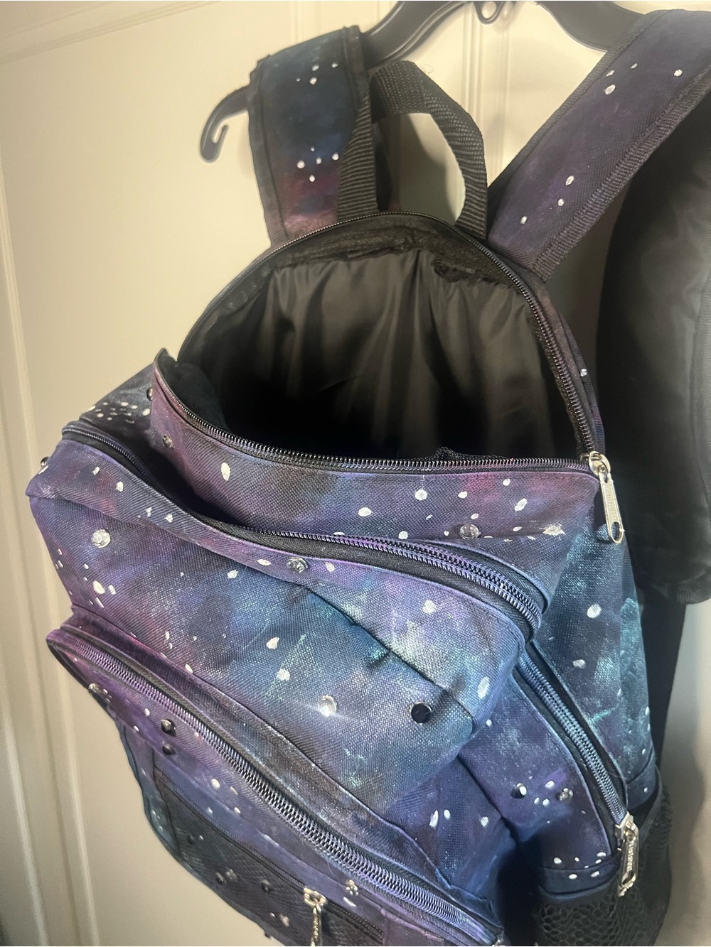 Hand Painted Galaxy Rhinestone Backpack - Picture 11 of 16
